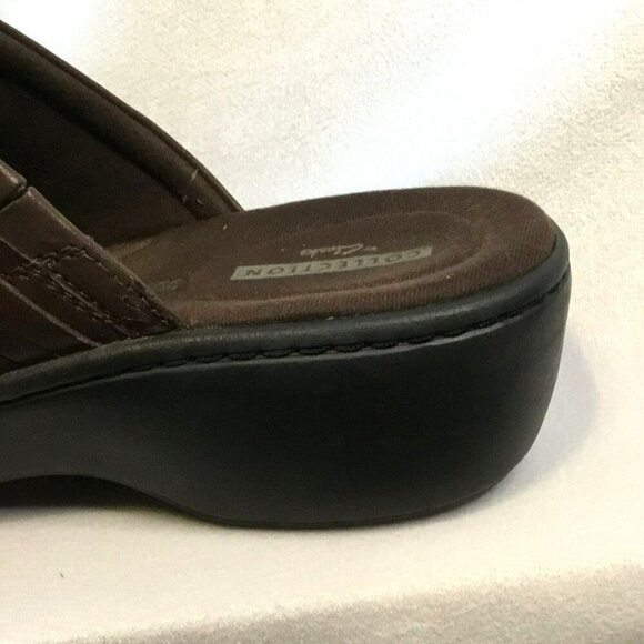 Collection by Clarks Mules Women's Size 8 Brown Leather Worn Once All Seasons - Picture 8 of 12